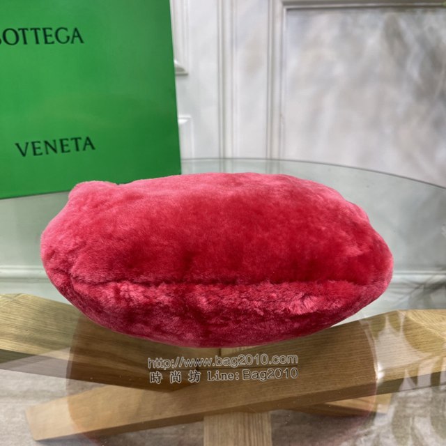 Bottega veneta高端女包 98080天鵝絨 寶緹嘉Jodie經典打結圓形hobo包 BV天鵝絨皮毛新款女包  gxz1390